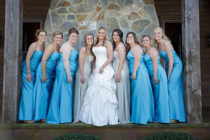 david's bridal silver bridesmaid dresses