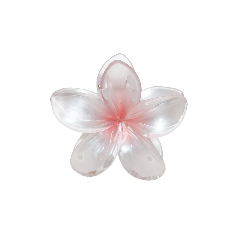 pearlescent floral claw clip