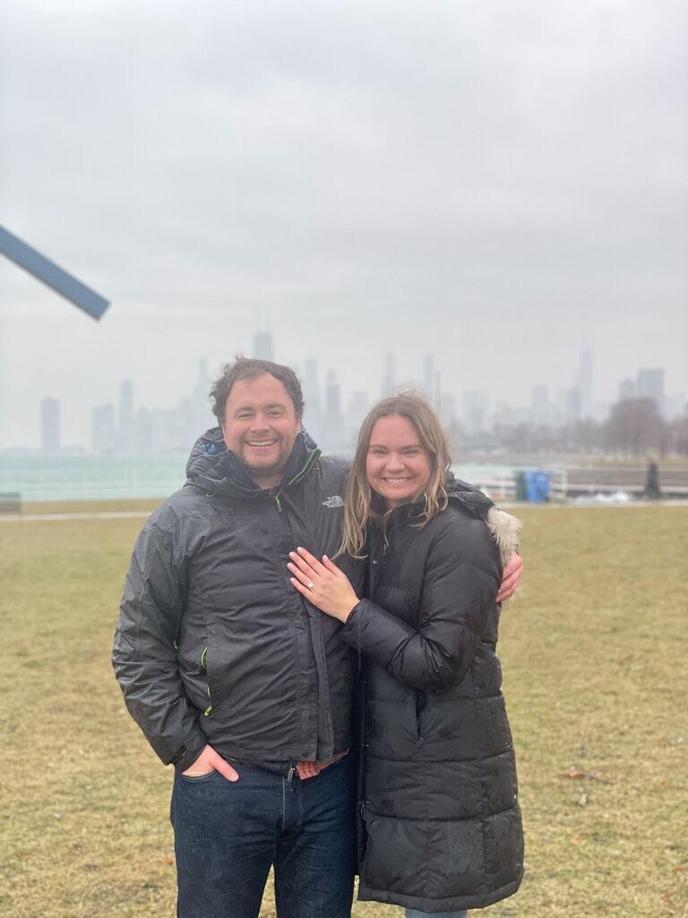 Engaged in the windy city where they first met! Living up to the Chicago weather, this city will always have a piece of their heart