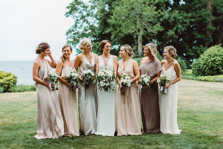 neutral color bridesmaid dresses