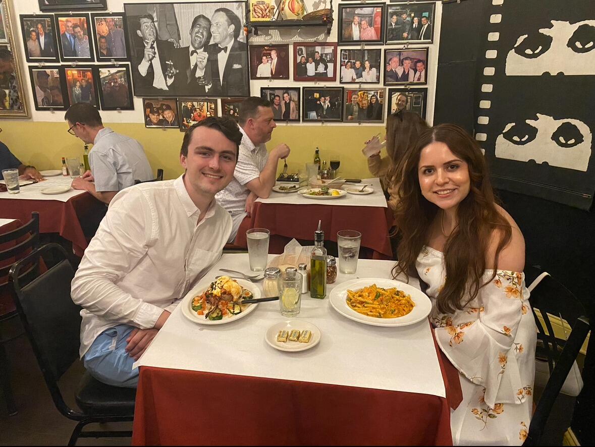 Celebrating our engagement at La Scarola