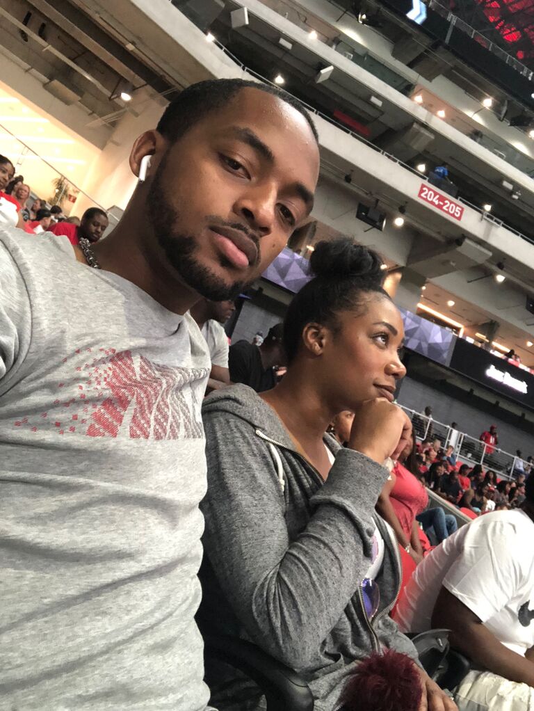 Adam took Ajsha to her first Falcons at Mercedes-Benz dome.