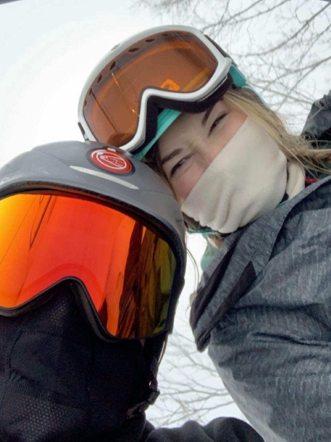 Although we met in November of 2020 on Hinge when we were both living and working in Jackson. Our first official date where we actually could go somewhere not on lockdown was to the Mt. Holly Ski resort as a fun New Years Day date. This date actually turned into our first overnight date as a snow storm hit and we got stuck at Brandon's aunt and uncles house with all of his friends.