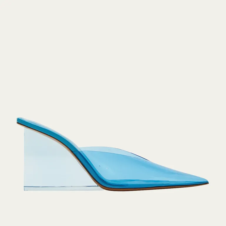 Blue wedge heels online wedding