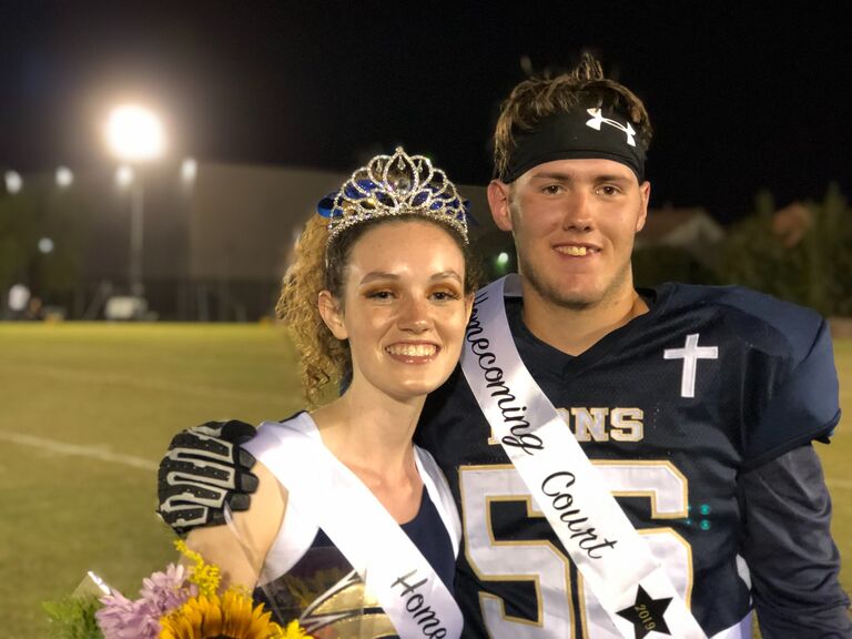 Homecoming game senior year.