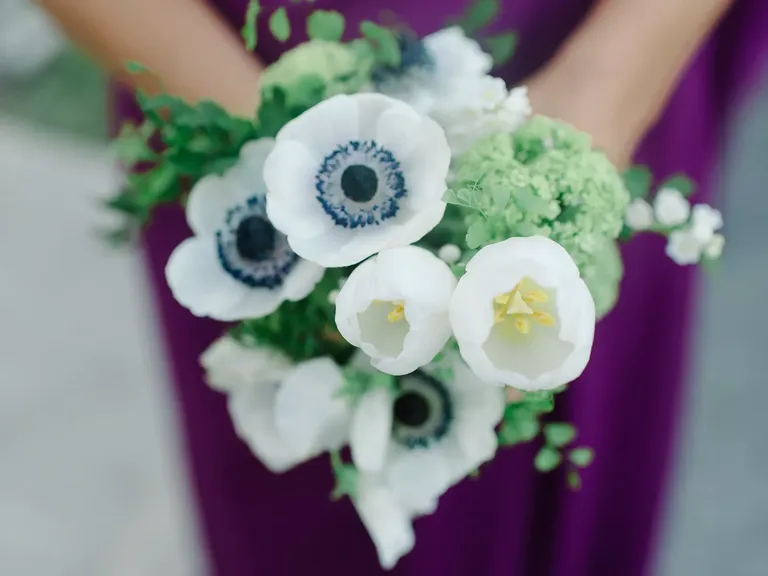 Elegant White Tulip Wedding Bouquet