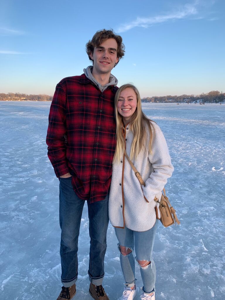 Valentine's Day date walking around Reed's Lake.