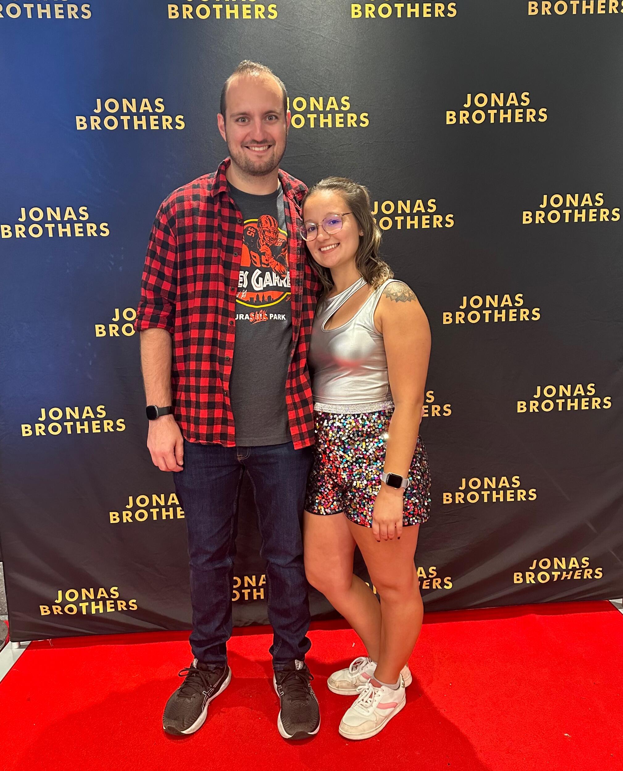 Matt loves Audrey so much that he went to the Jonas Brothers concert with her. (even if he watched football the whole time)