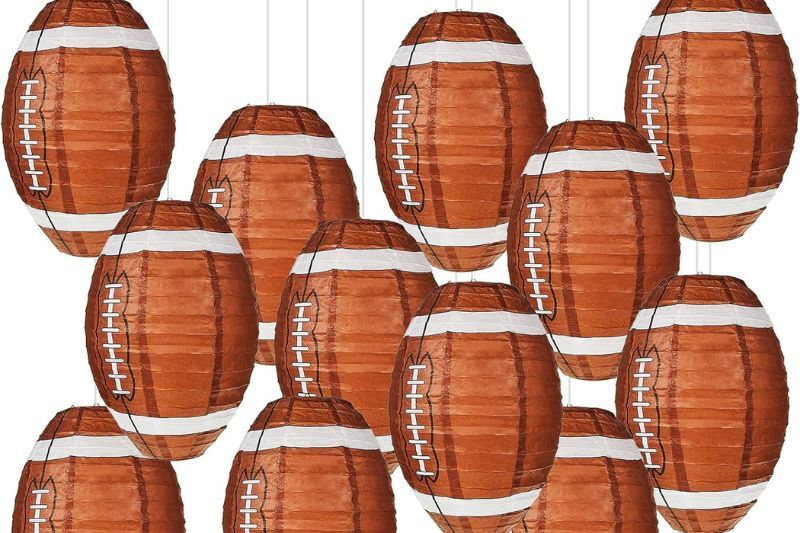 Tailgate themed party ideas - football lanterns