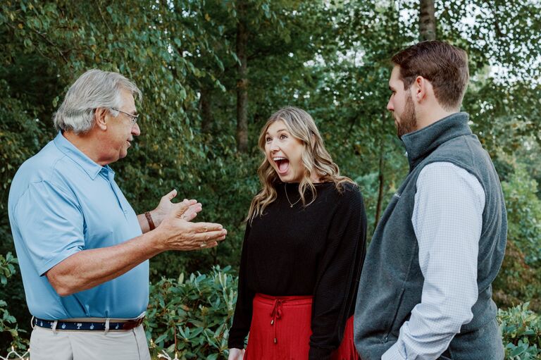 Screaming "We are engaged!!"