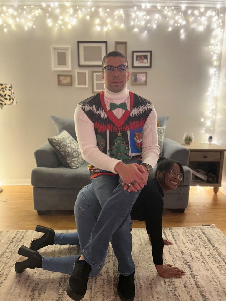 We took some very late Christmas pictures.