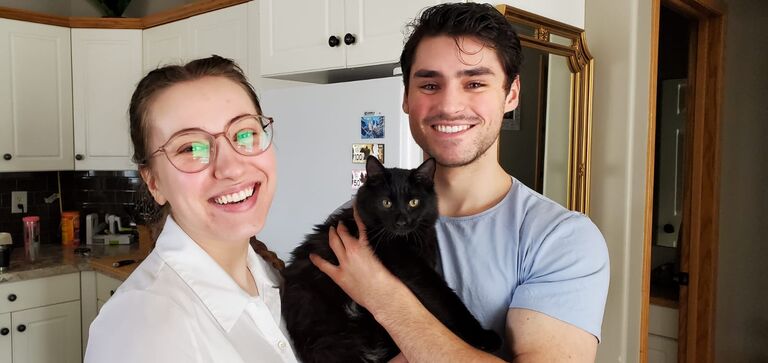 Nathan & Prism adopted their adorable little cat Jimmy.