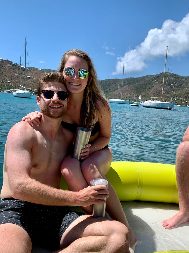 In St. John soaking up some sunshine.