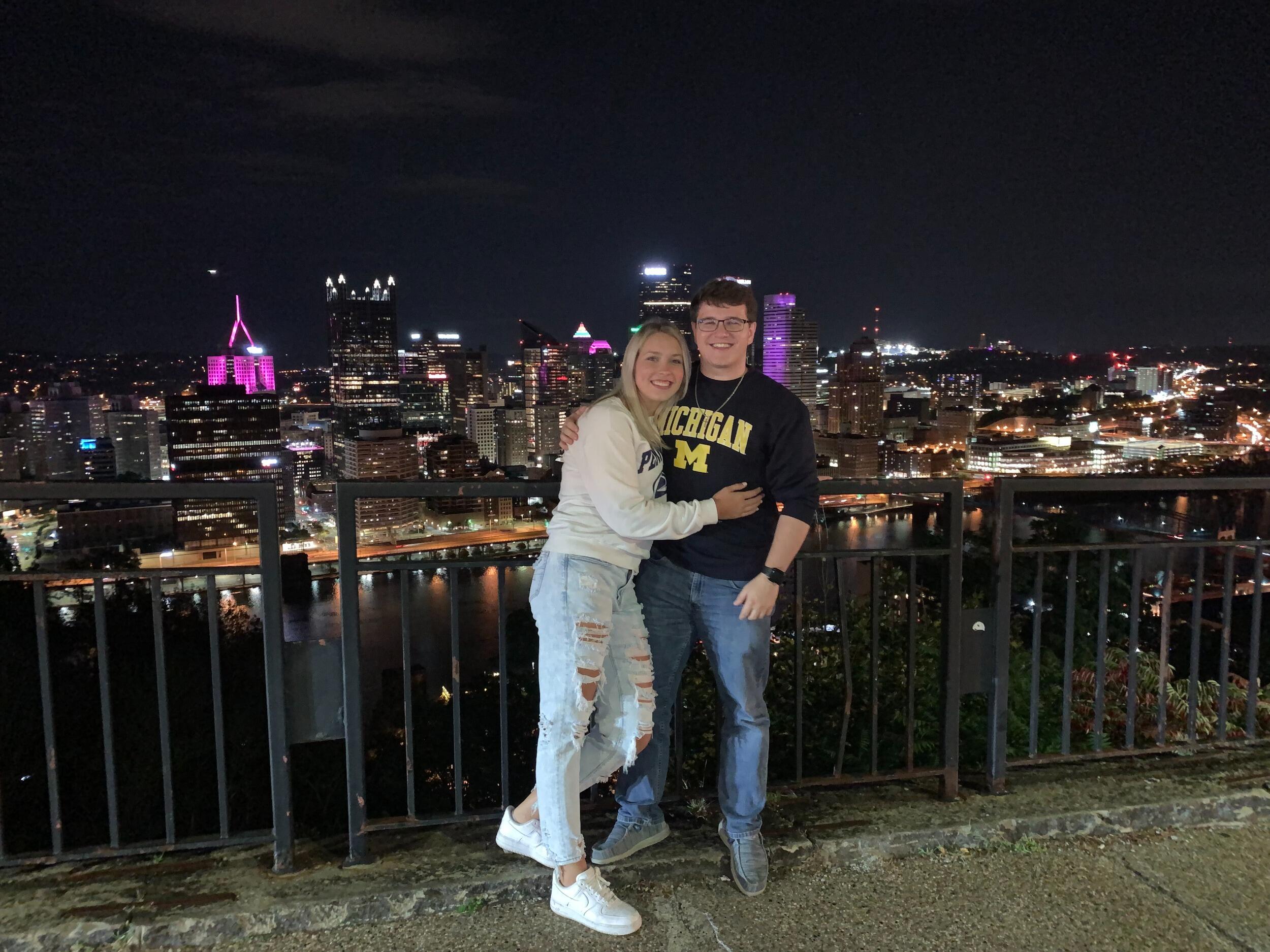 Nate & Haley met on July 23, 2021 at a local bar in Coudersport. They each went with their own friends to watch a live band perform and hit it off from there. They went on their first date on August 15th and then on September 5th they started dating.