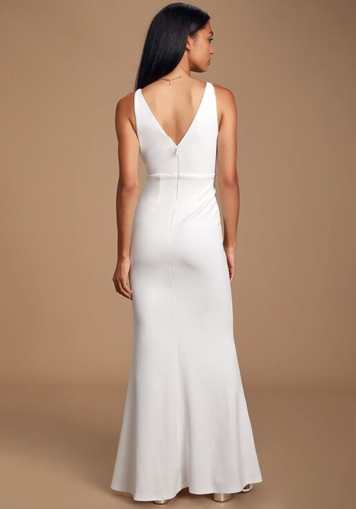 Lulus Melora White Sleeveless Maxi Dress Wedding Dress | The Knot