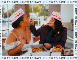 Couple eating wedding catering from In-N-Out