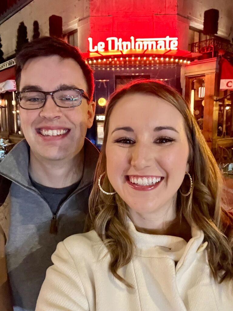 First Valentine's Day together celebrating at our favorite restaurant in D.C., Le Diplomate.