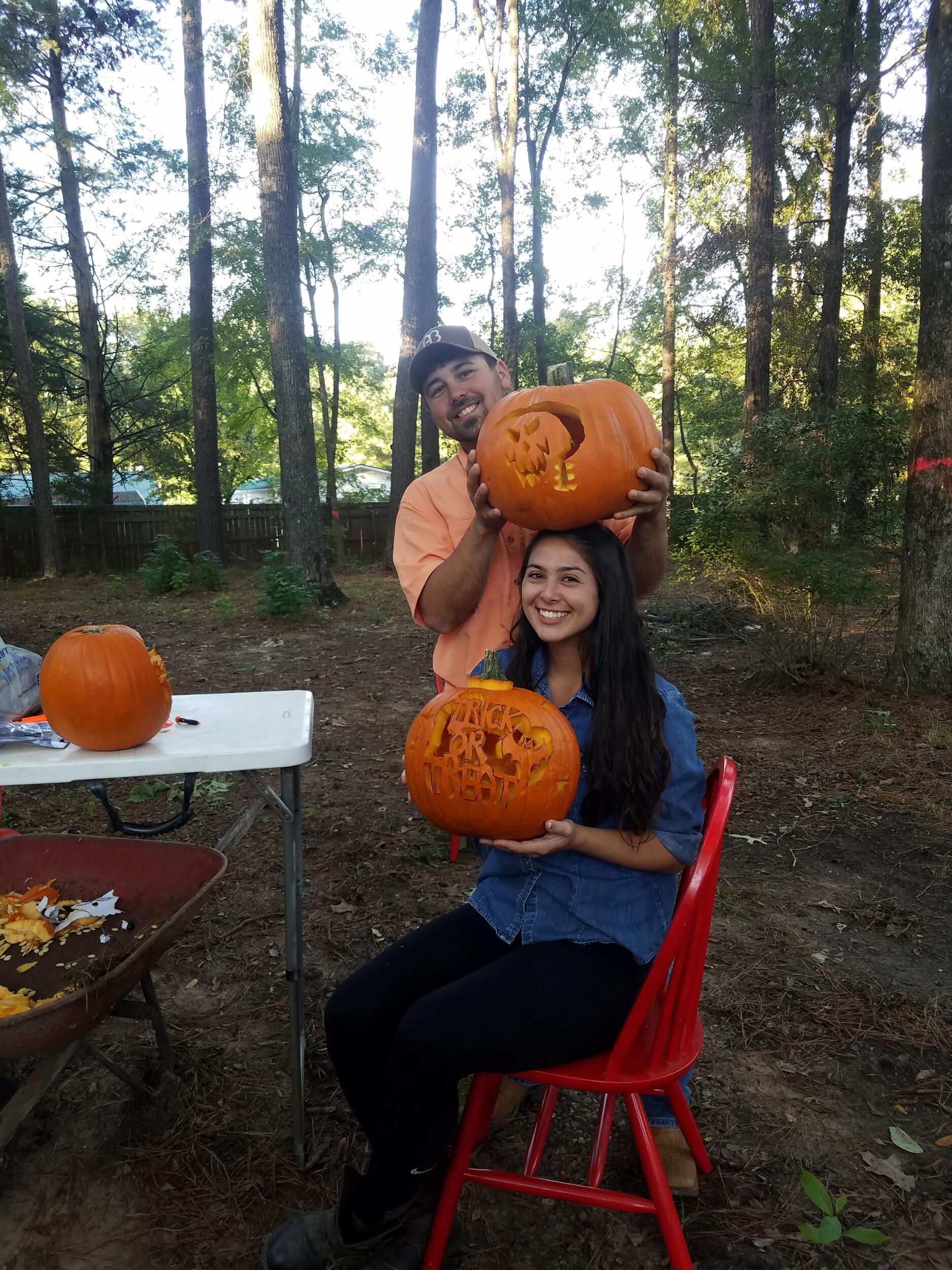 1st Halloween, this is also a memorable moment due to the fact that before this day he had never carved a pumpkin. 