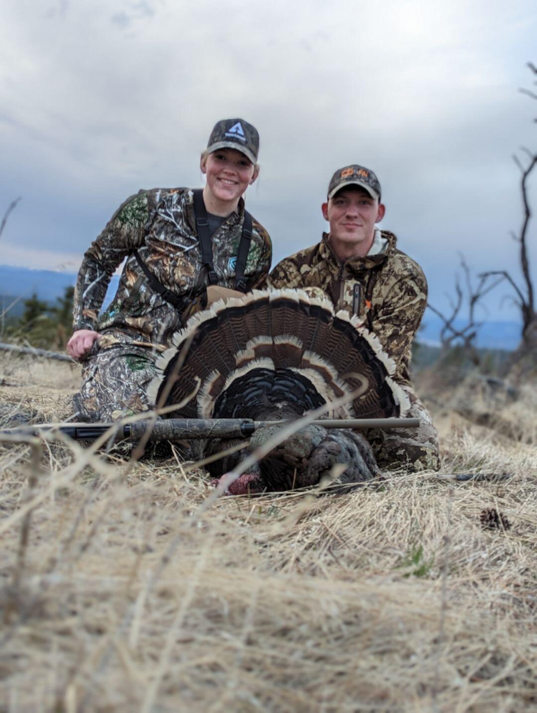 Alex took his lucky charm (Crystal), turkey hunting in Washington. If it hadn't been for Crystal's keen eyesight and pressure to stalk some turkey's, Alex wouldn't have gotten this tom on opening day.