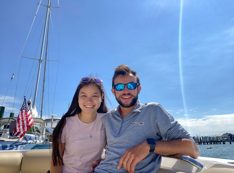 Chris got a job at the boat club in Falmouth and got to take Emily on rides back and forth to the Martha's Vineyard. 