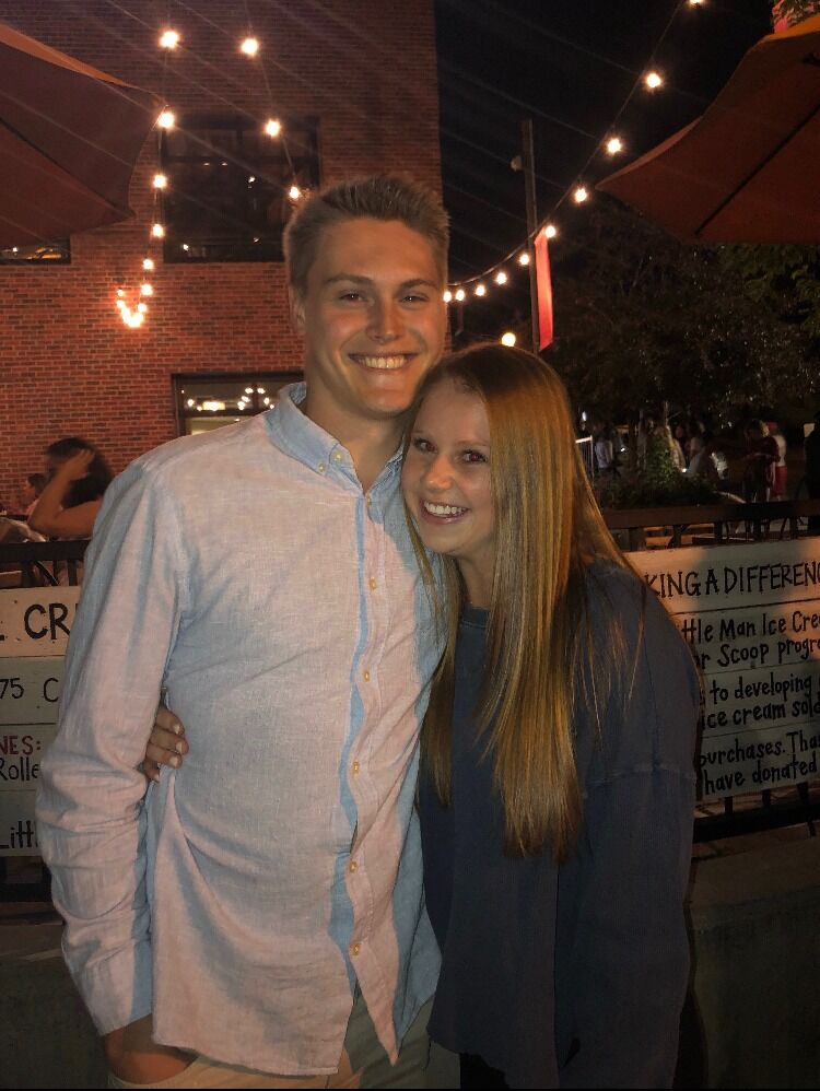 Our first picture together! Taken at one of our favorite ice cream shops in Denver, Little Man's.