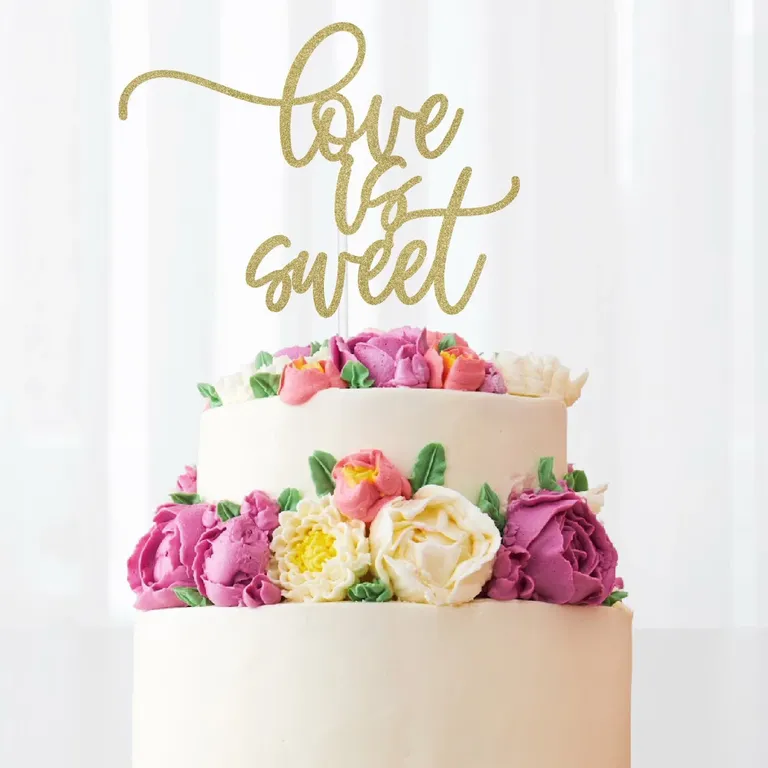 'Love is sweet' Bridal Shower Cake Topper