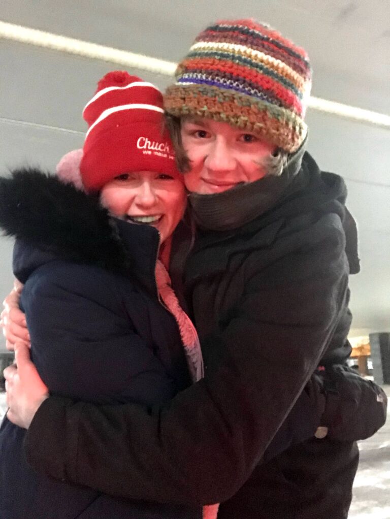 Our first official date! Ice skating at Centennial Lakes in classic Minnesota subzero temperatures.