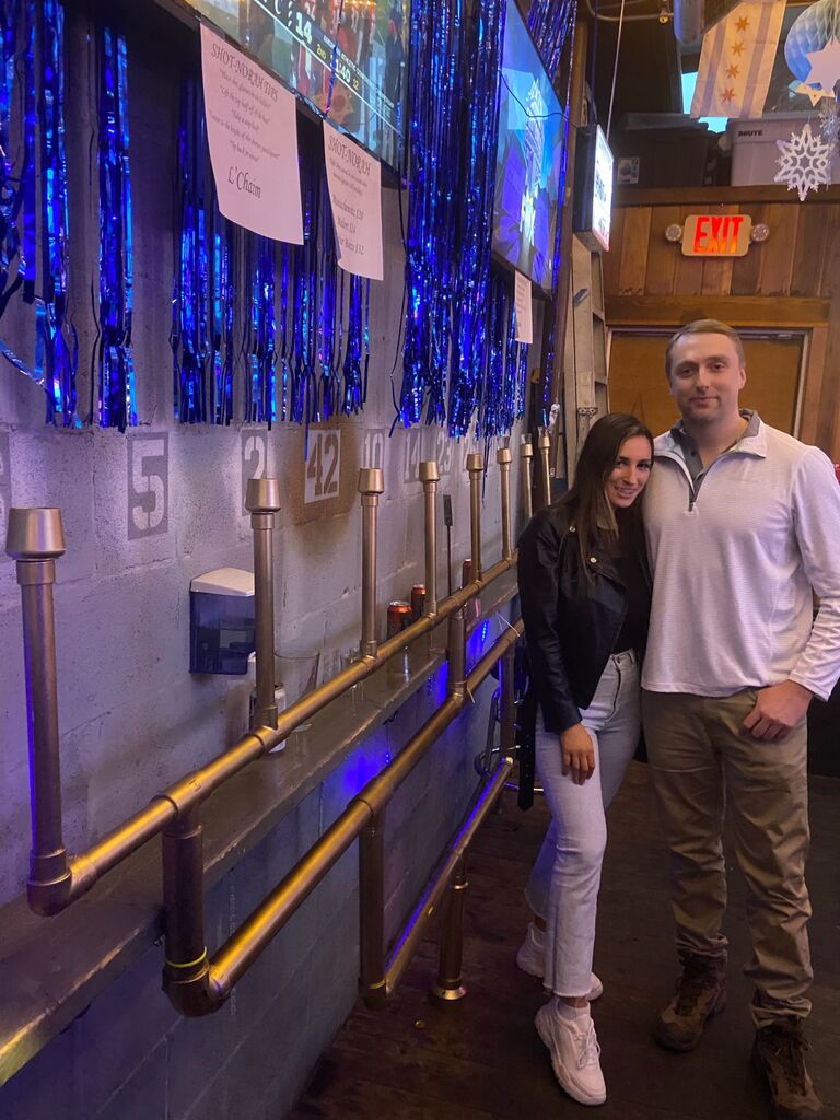 Our first photo together at Ivy and Coney