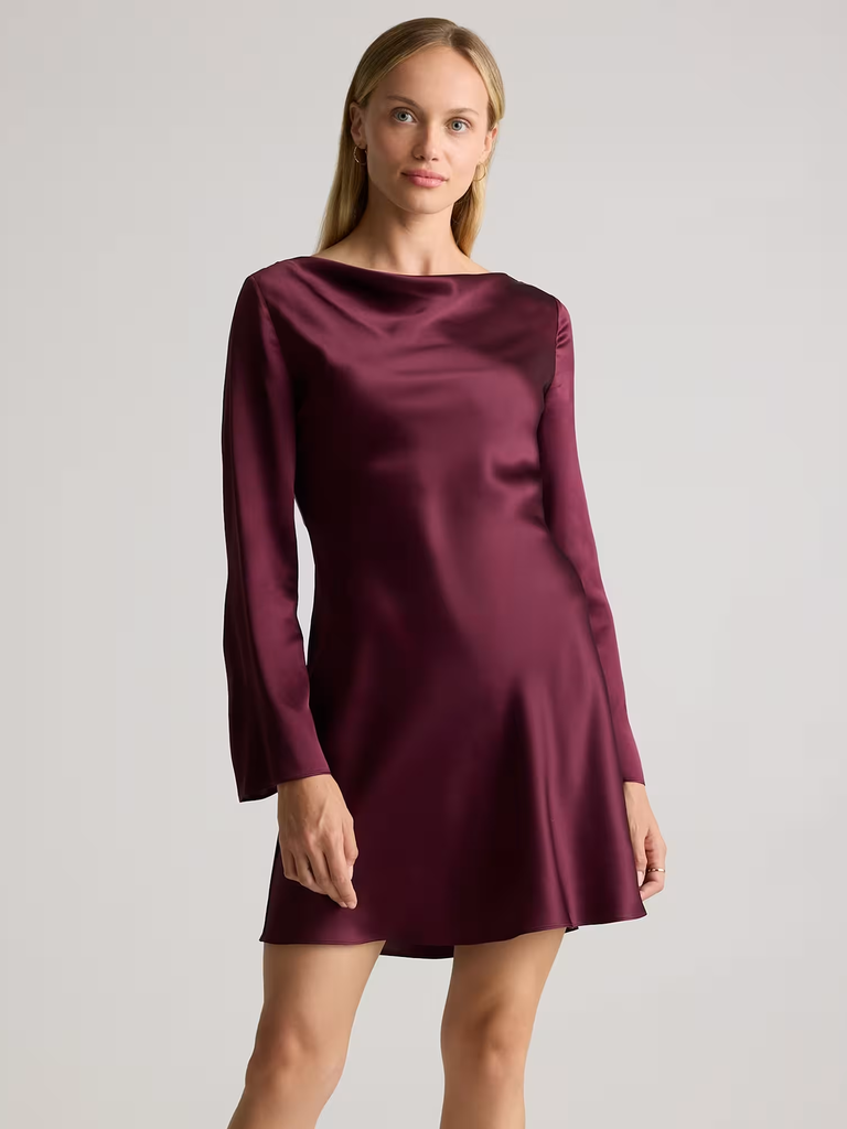Quince washable silk mini bridesmaid rehearsal dinner dress