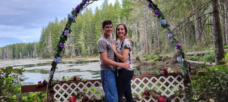 Found this random alter in the woods while riding quads and joked about getting married one day