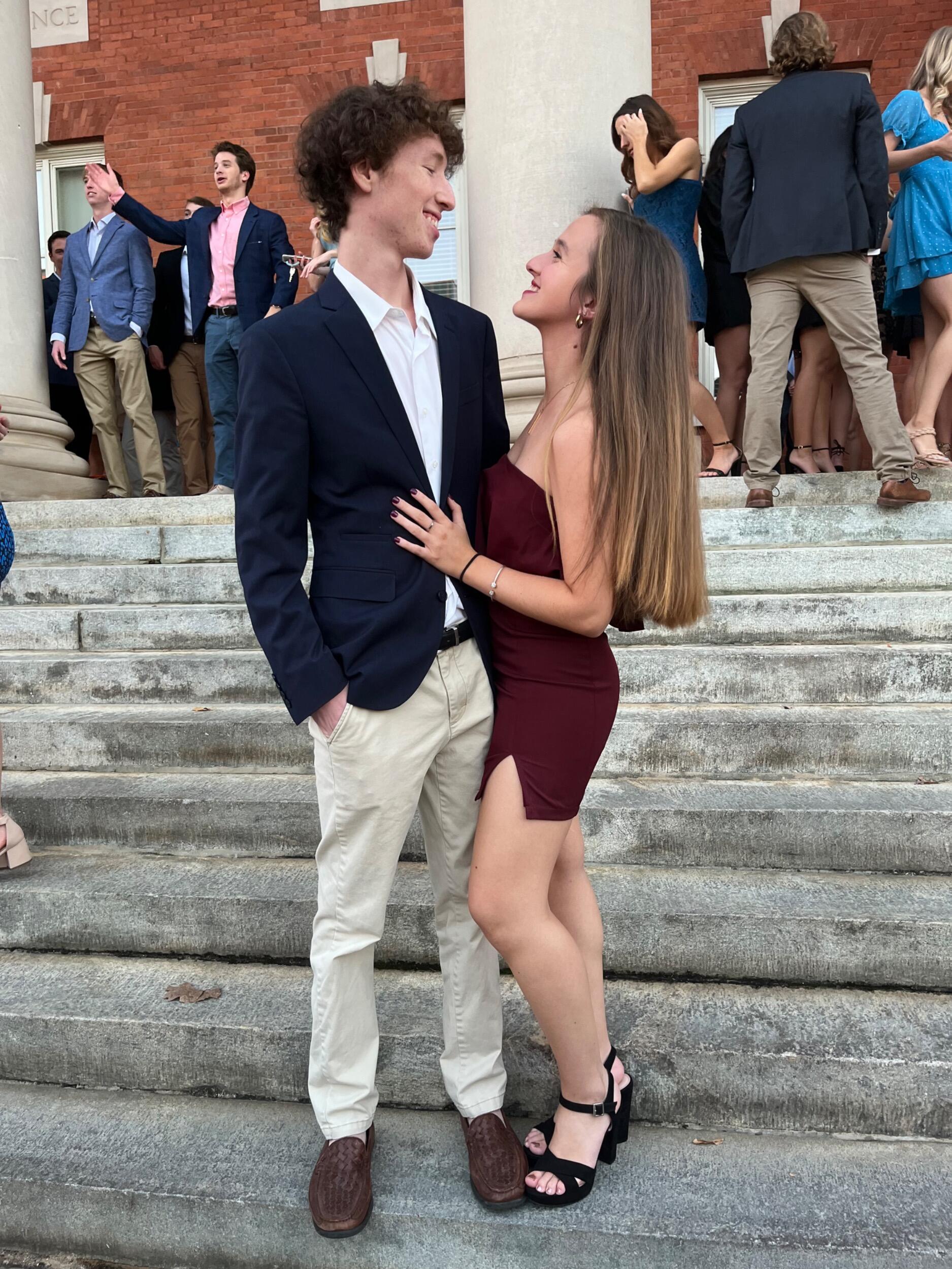 Delta Zeta Semi-Formal was the first of MANY occasions the couple took pictures at Sikes Hall!