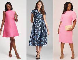 Three cocktail dresses for wedding guests over 50