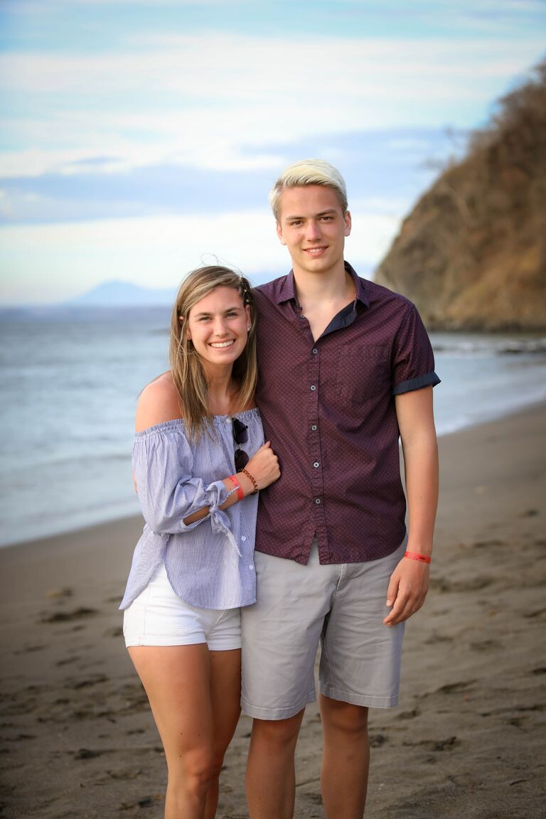 Senior year Spring Break, we went to Costa Rica. He bleached his hair for swim.