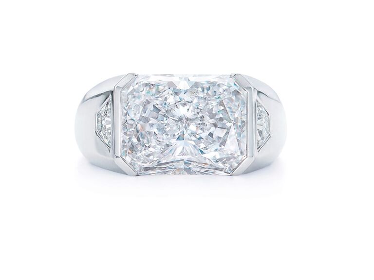 Kwiat diamond wide band engagement ring
