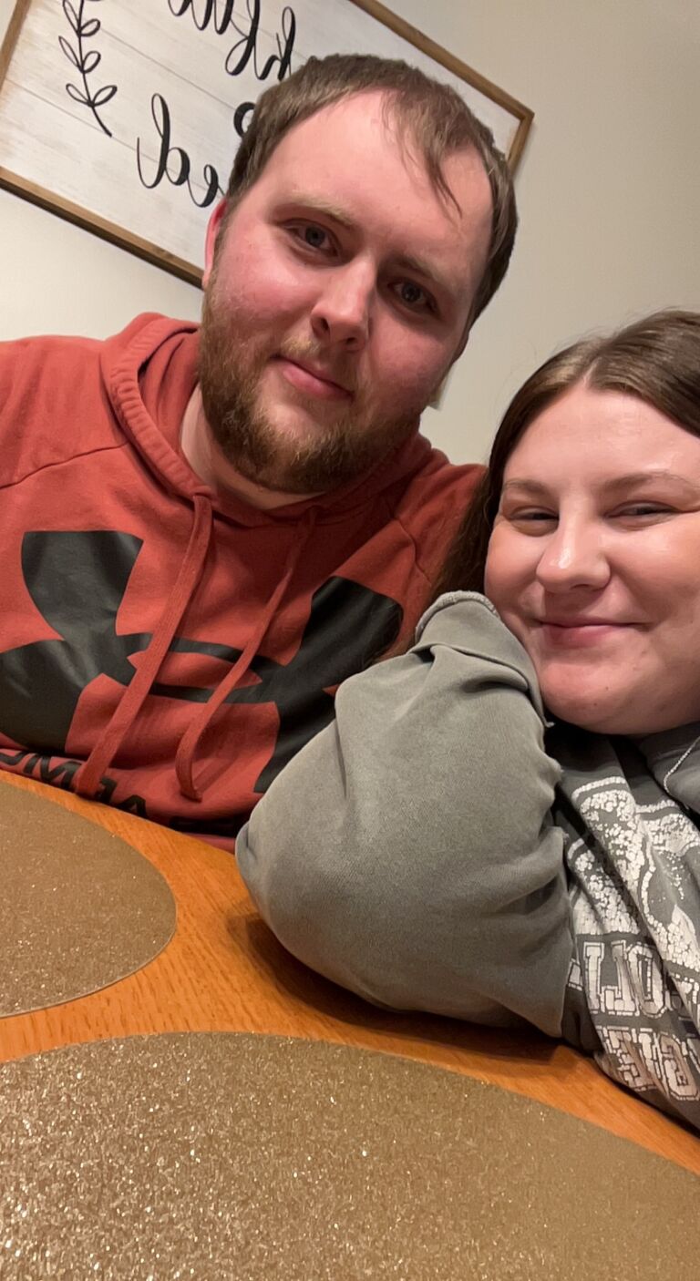 Our first photo together! I (Megan) took Ed to my weekly dinner at my best friends house and he passed the test!