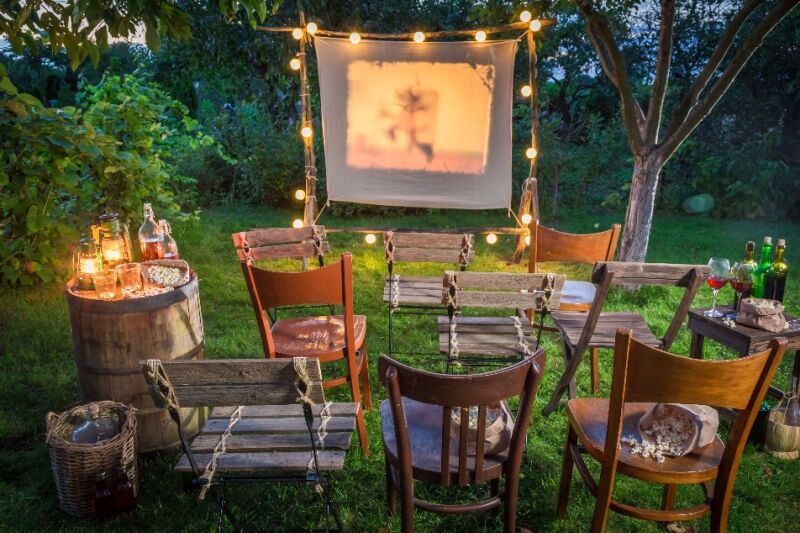 Outdoor movie party ideas - outdoor furniture rental