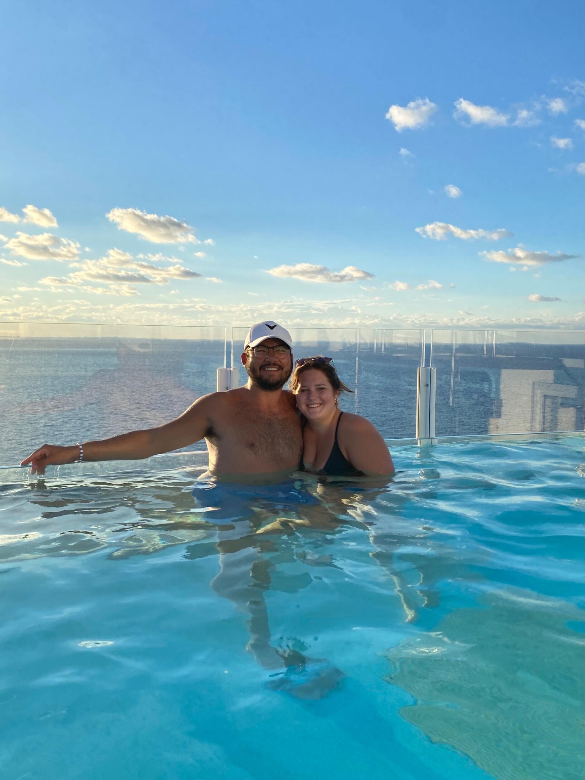 Cali and Sam celebrated their 1 year anniversary with a trip on an inaugural cruise of the Disney Wish.