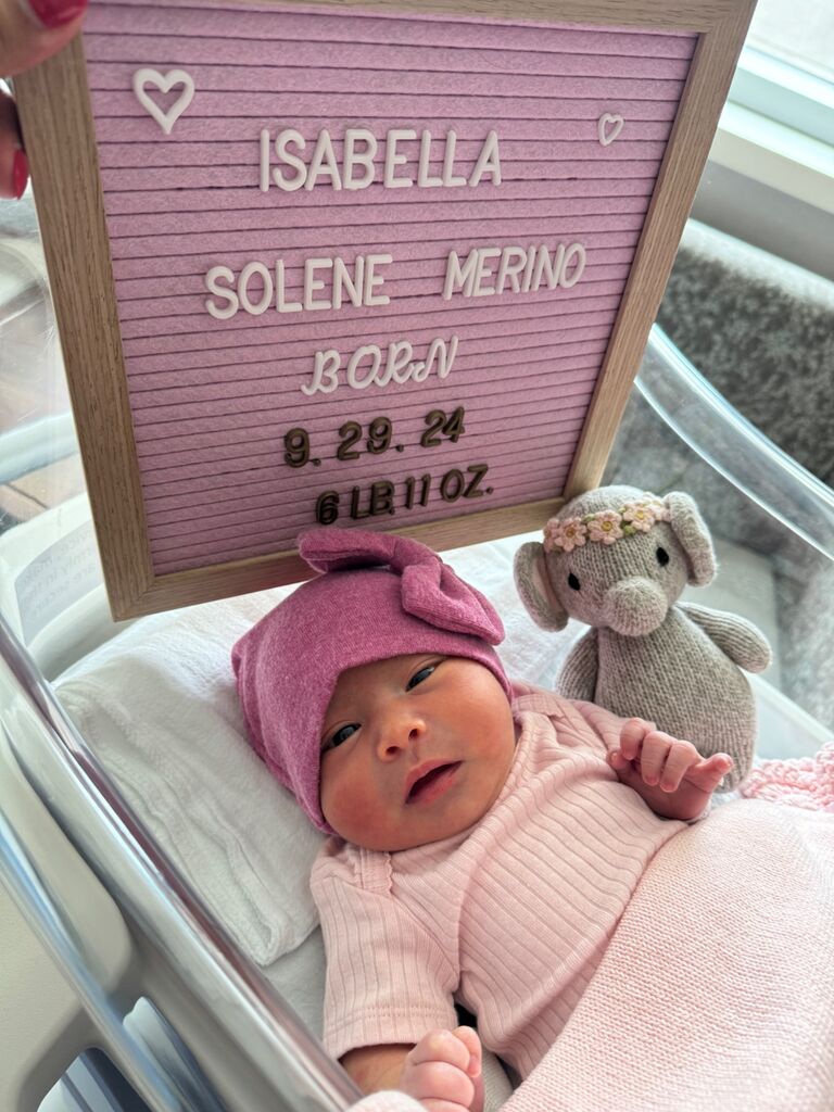 Baby Isabella was born after Leo’s soccer games.