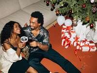 Couple celebrating Christmas