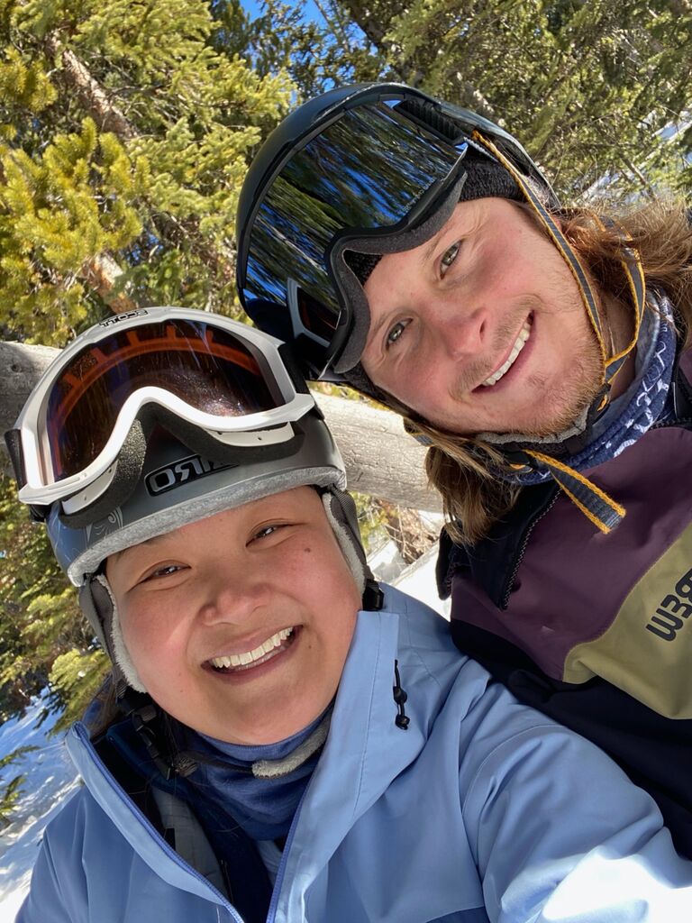 Lily and Taz skiing at Big Sky Ski Resort just outside of Bozeman, MT.