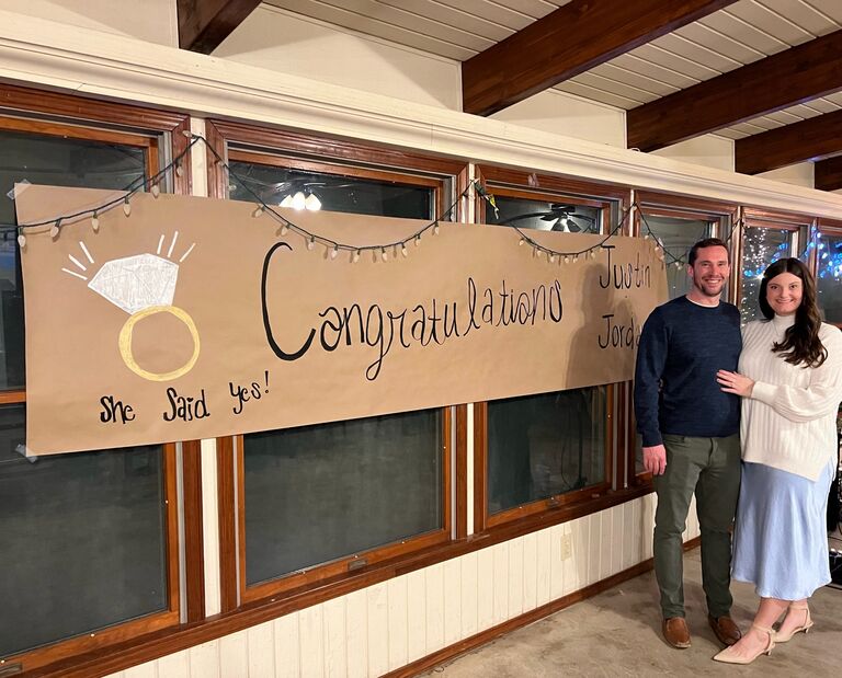 Celebrating our engagement with family and friends at the Alexander City Elks Lodge