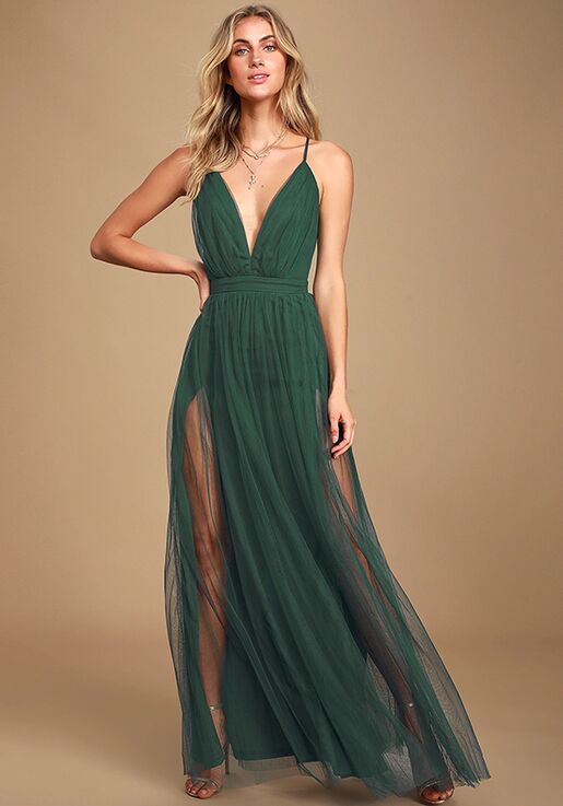 Lulus Rare Beauty Hunter Green Backless Maxi Dress Bridesmaid Dress