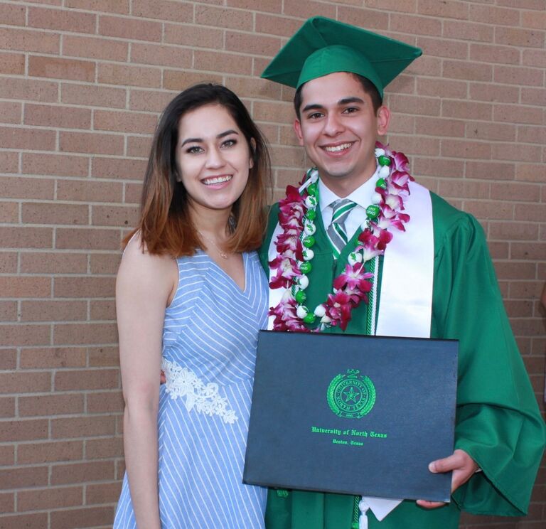 Quintin's UNT graduation ceremony.