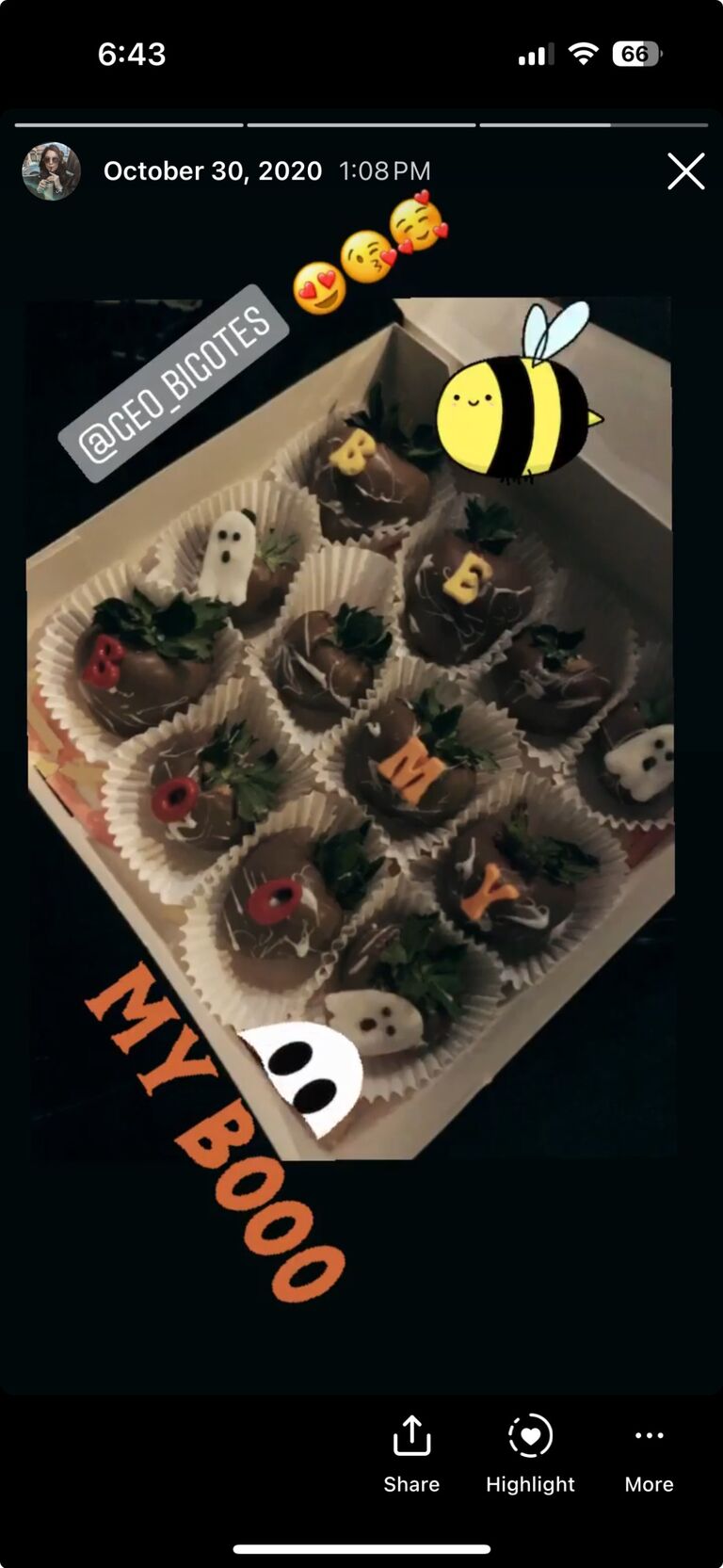 After a few months of 6ft apart chatting cause you know COVID, Jeo asked Ana to be his GF with the CUTEST chocolate dipped strawberries that said "Will you be my boo" & the rest is history. 