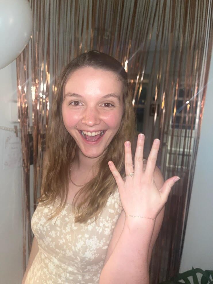 She loves her ring and their friends even more!