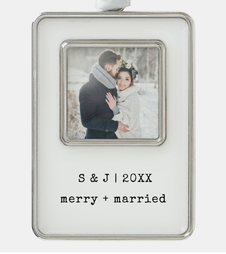 Merry + Married Minimalist Ornament 