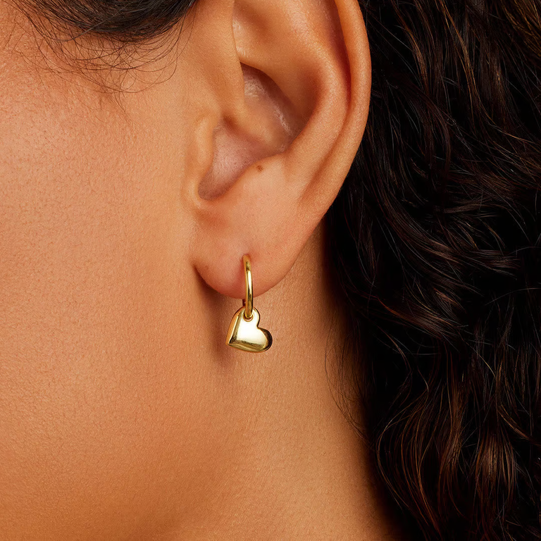 golden heart earrings for your sweetheart