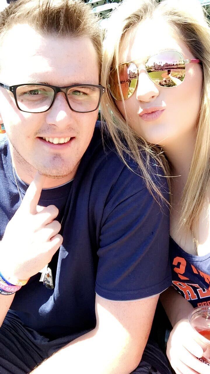 This picture is their first tigers game, after they reconnected in 2017 prior to  beginning a relationship. 