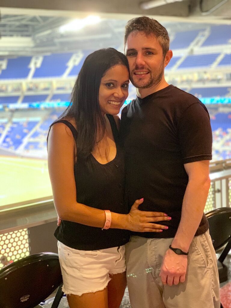 Second birthday together, and first of many balls games.. (still rooting for different teams)