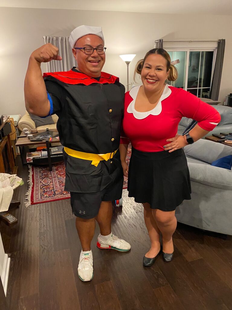 Jesus would never dress up for Halloween. Jen quickly changed that. #popeye